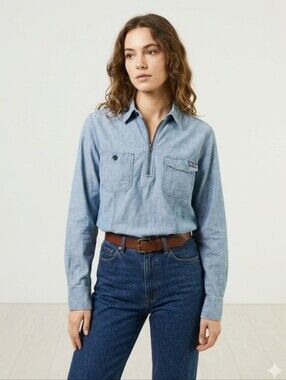 POLO SPORT RALPH LAUREN Vintage Half Zip Chambray Pullover